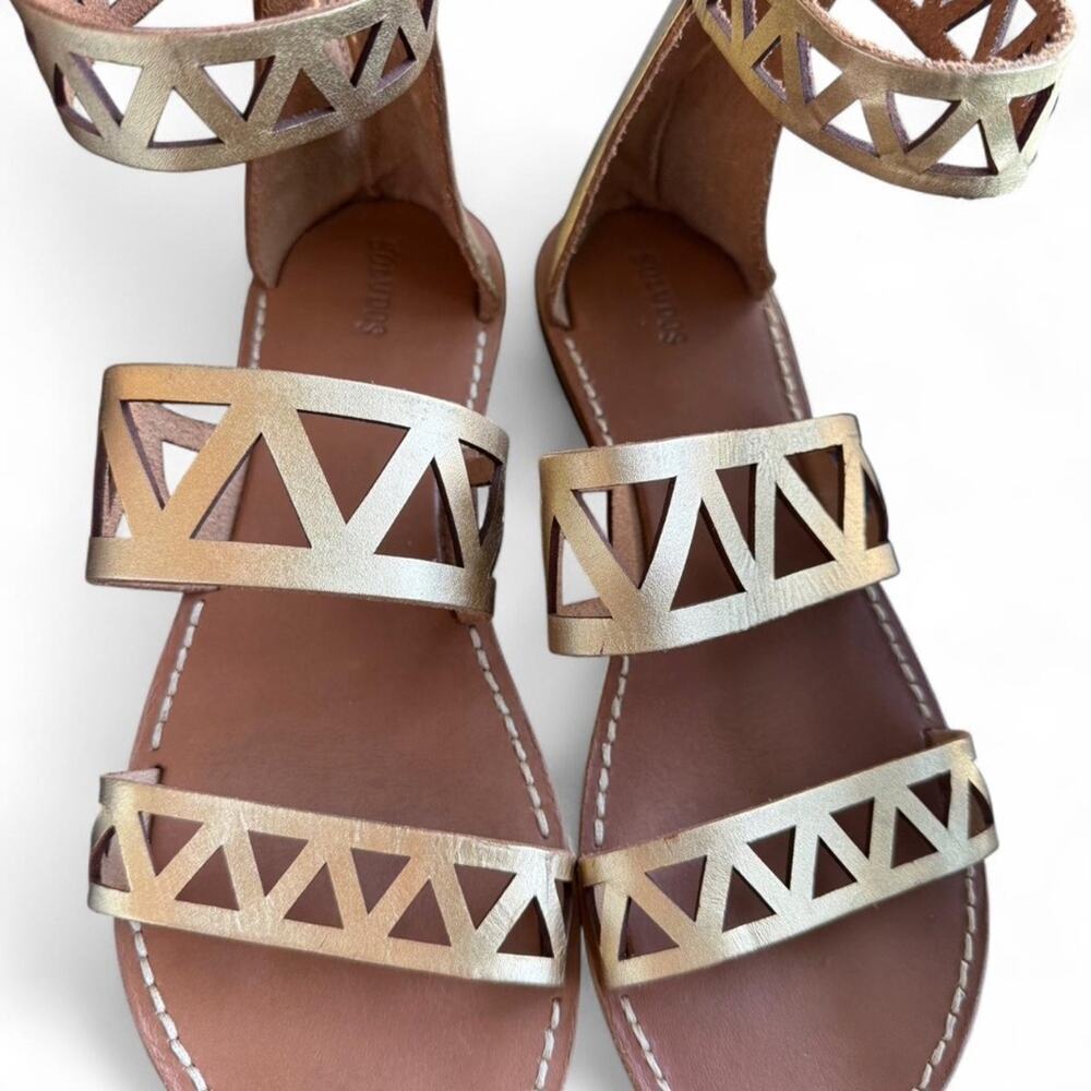Soludos leather geometric cut out sandals (size 8)